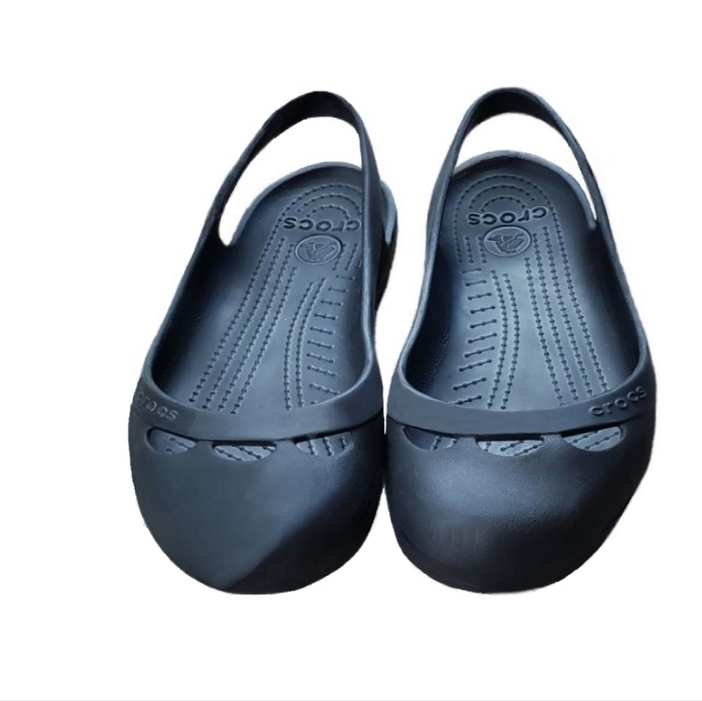 Crocs Navy Slingbacks ( Sz9)